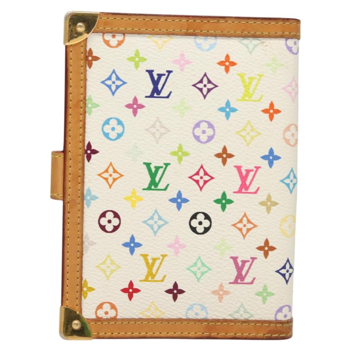 LOUIS VUITTON Multicolor Agenda PM Day Planner Cover White R21074 Auth 130058