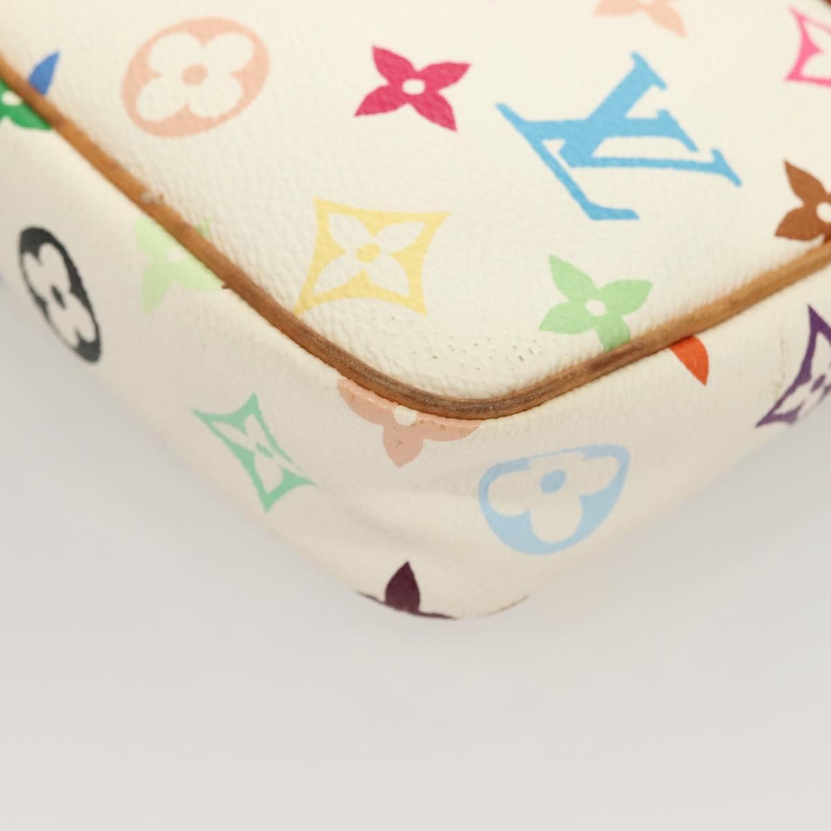LOUIS VUITTON Multicolor Pochette Accessoires Pouch White M92649 LV Auth 130060