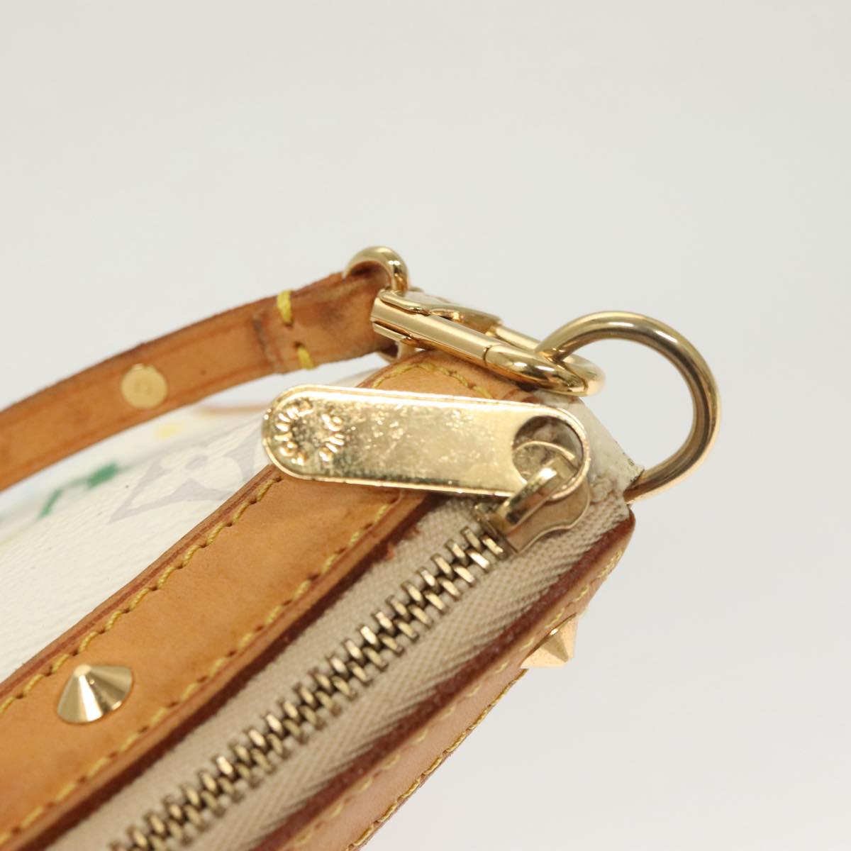 LOUIS VUITTON Multicolor Pochette Accessoires Pouch White M92649 LV Auth 130060