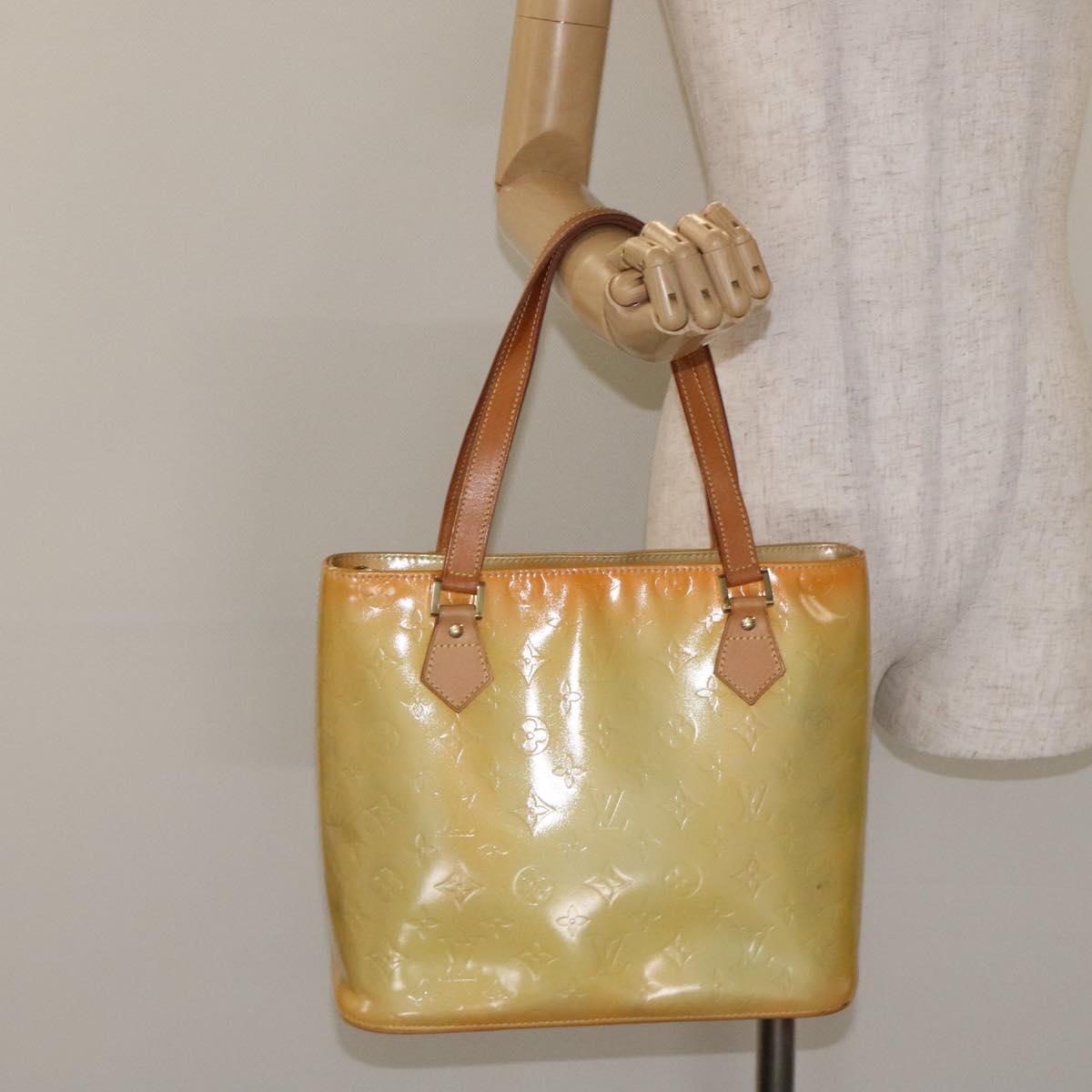 LOUIS VUITTON Monogram Vernis Houston Hand Bag Gris M91053 LV Auth 130063