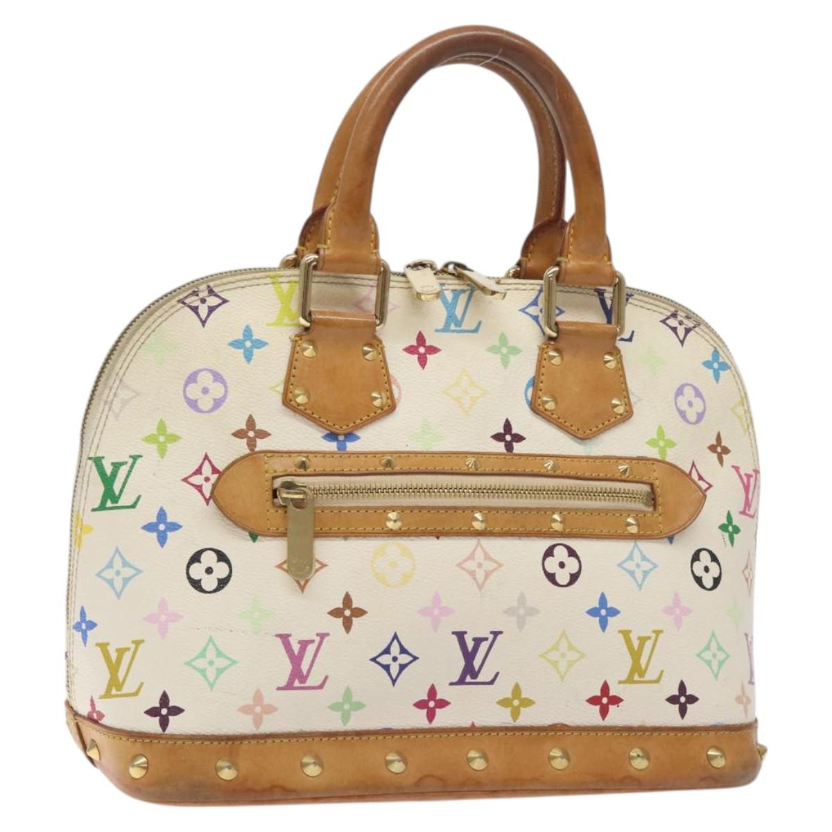 LOUIS VUITTON Monogram Multicolor Alma Hand Bag White M92647 LV Auth 130066