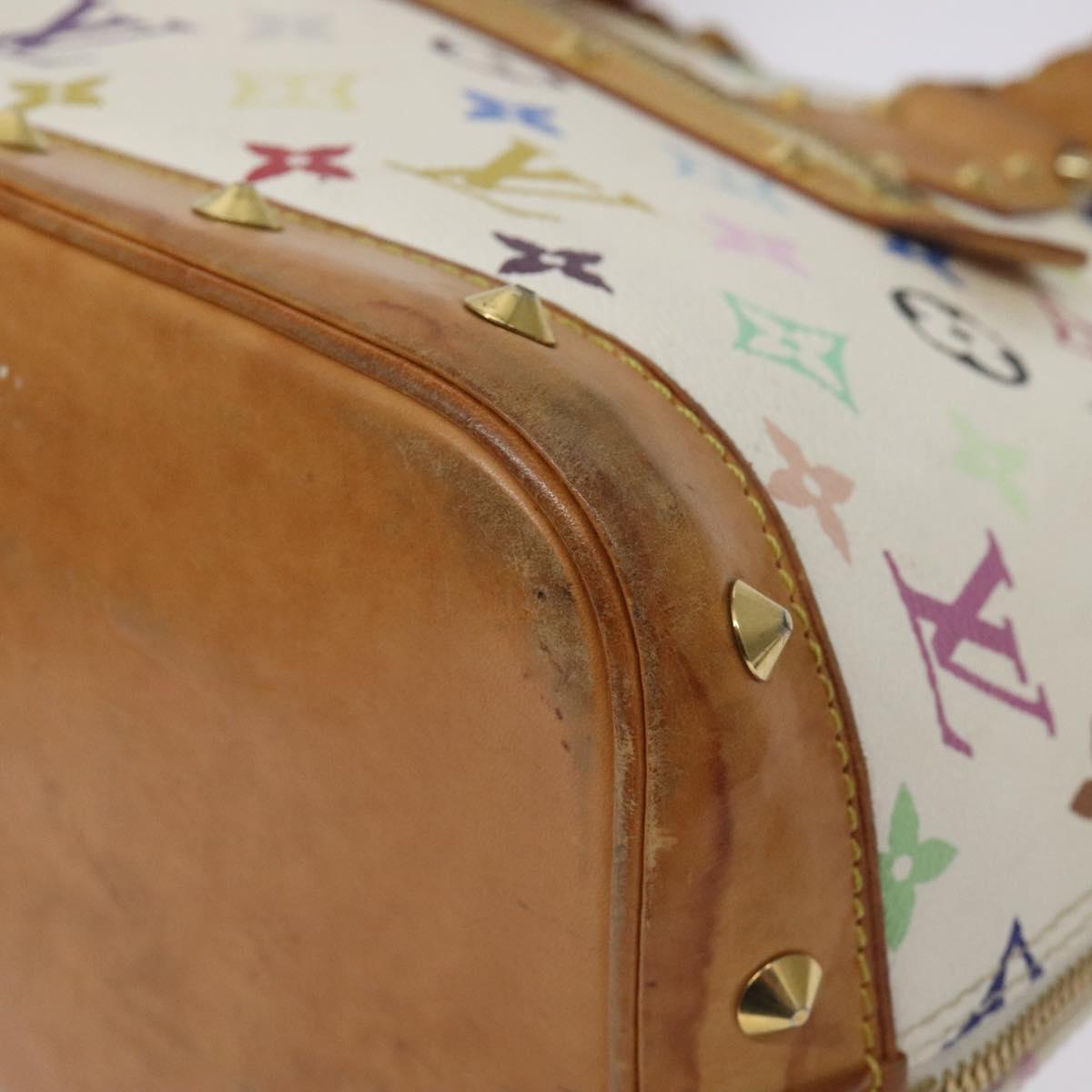 LOUIS VUITTON Monogram Multicolor Alma Hand Bag White M92647 LV Auth 130066