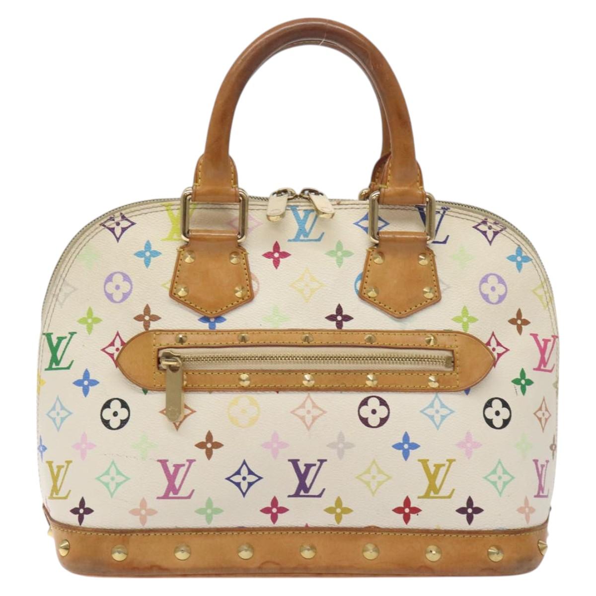 LOUIS VUITTON Monogram Multicolor Alma Hand Bag White M92647 LV Auth 130066