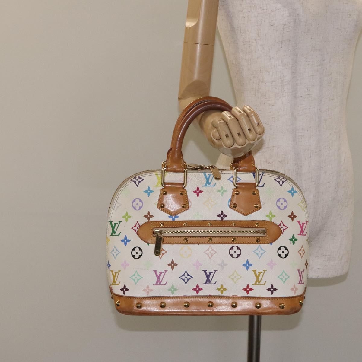 LOUIS VUITTON Monogram Multicolor Alma Hand Bag White M92647 LV Auth 130066