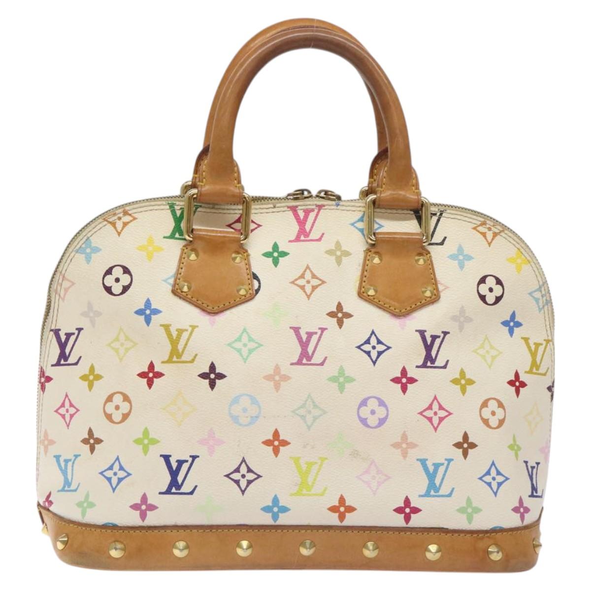 LOUIS VUITTON Monogram Multicolor Alma Hand Bag White M92647 LV Auth 130066