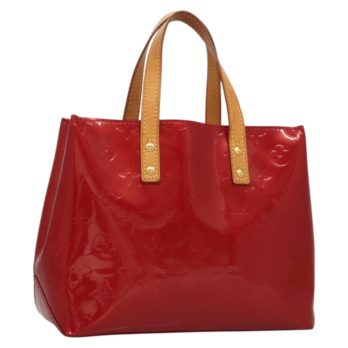 LOUIS VUITTON Monogram Vernis Reade PM Hand Bag Pomme D'amour M91990 Auth 130071