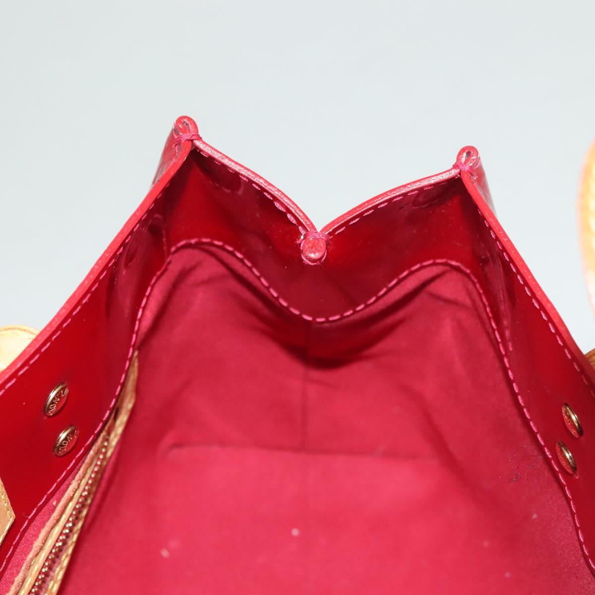 LOUIS VUITTON Monogram Vernis Reade PM Hand Bag Pomme D'amour M91990 Auth 130071