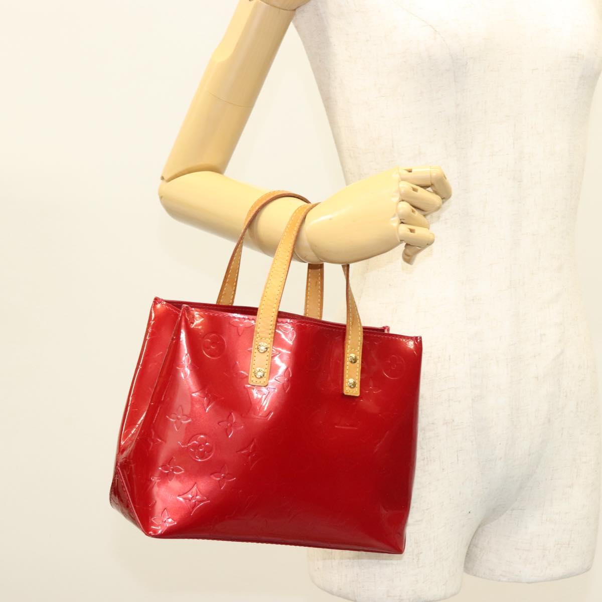 LOUIS VUITTON Monogram Vernis Reade PM Hand Bag Pomme D'amour M91990 Auth 130071