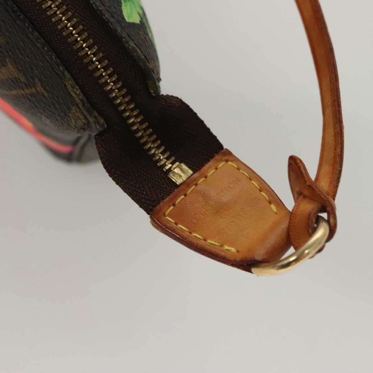 LOUIS VUITTON Monogram Rose Pochette Accessoires Pouch M48615 LV Auth 130072