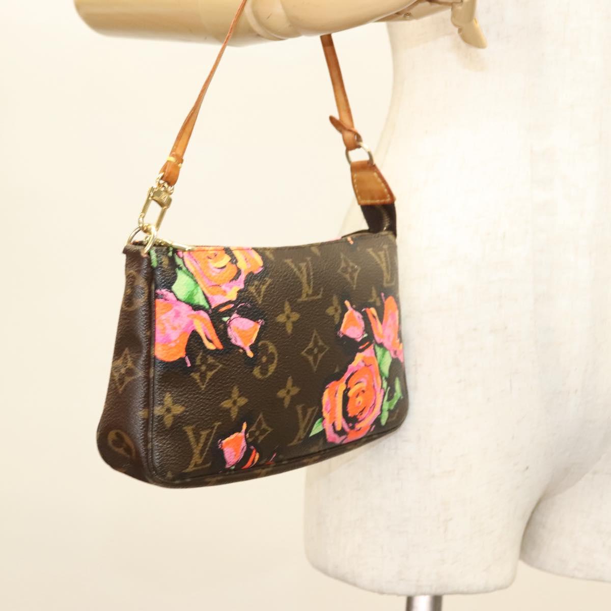 LOUIS VUITTON Monogram Rose Pochette Accessoires Pouch M48615 LV Auth 130072