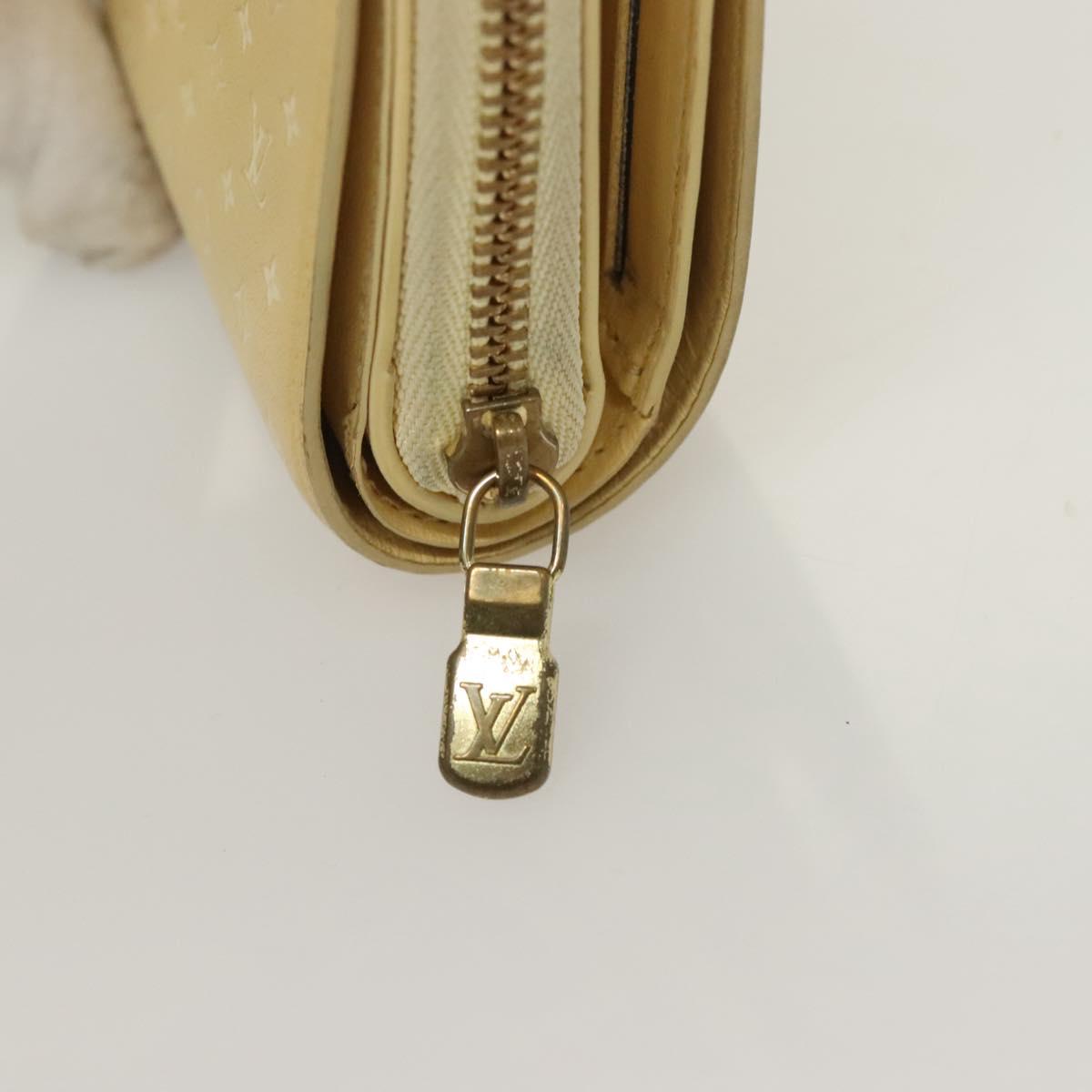 LOUIS VUITTON Nanogram Portefeuille Lou Wallet Ivory M82288 LV Auth 130082