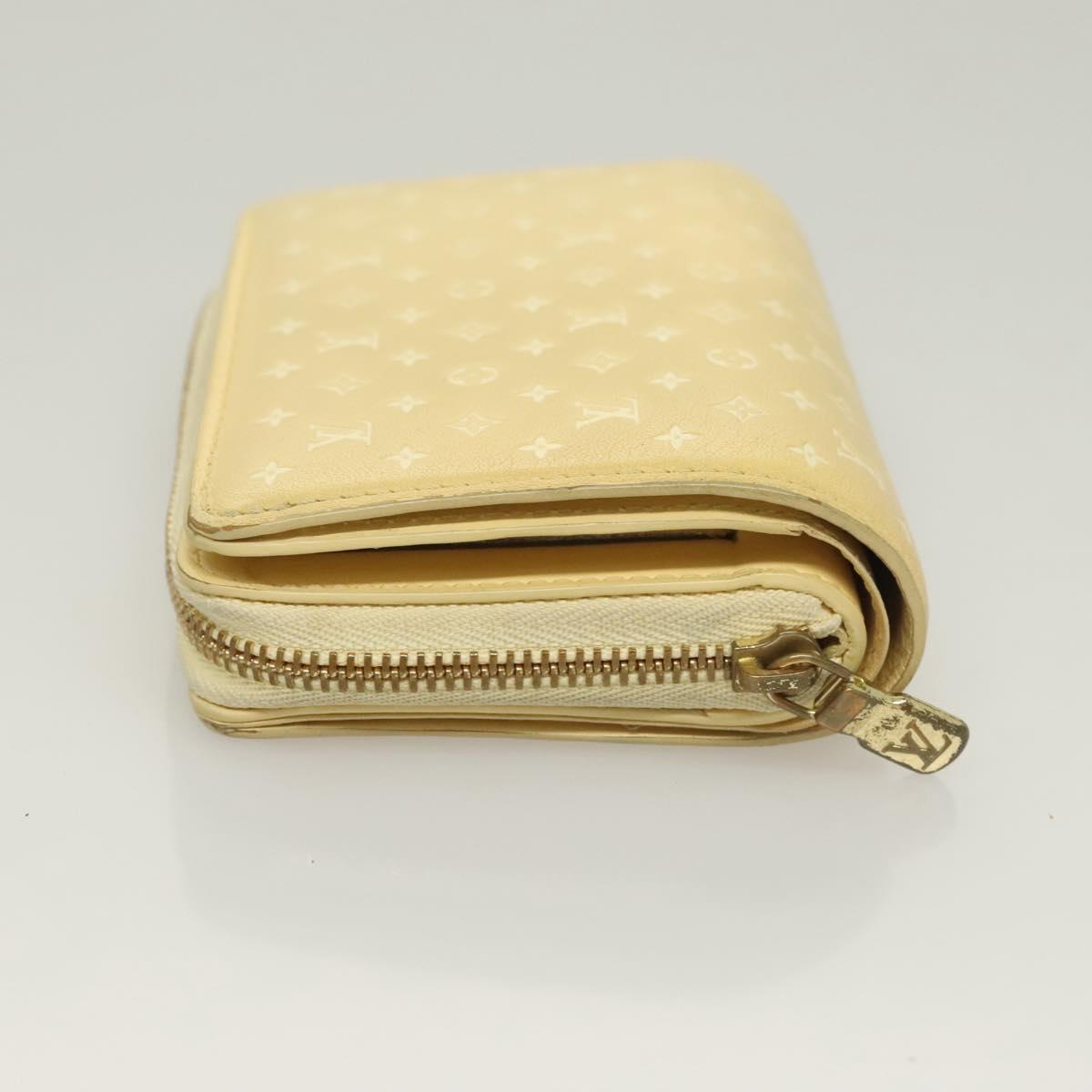 LOUIS VUITTON Nanogram Portefeuille Lou Wallet Ivory M82288 LV Auth 130082