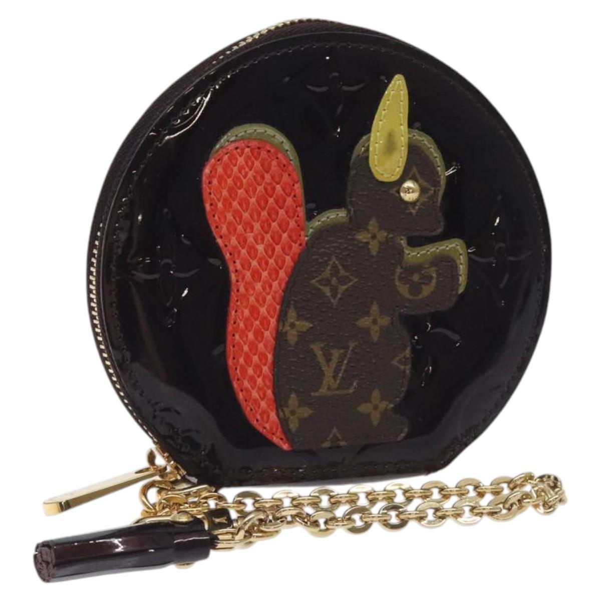 LOUIS VUITTON Vernis Porte Monnaie Ecruil Coin Purse Amarante M91386 Auth 130084