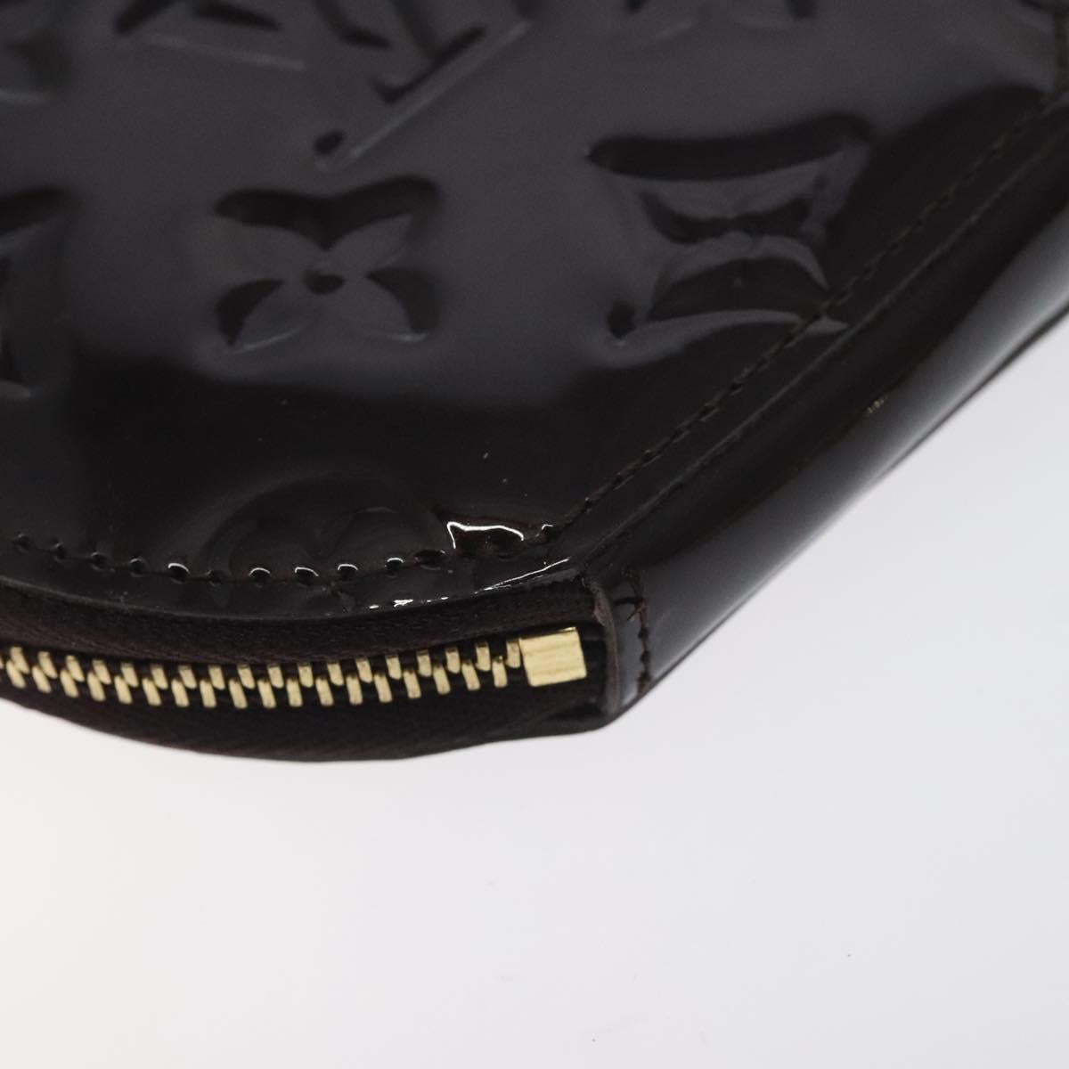 LOUIS VUITTON Vernis Porte Monnaie Ecruil Coin Purse Amarante M91386 Auth 130084