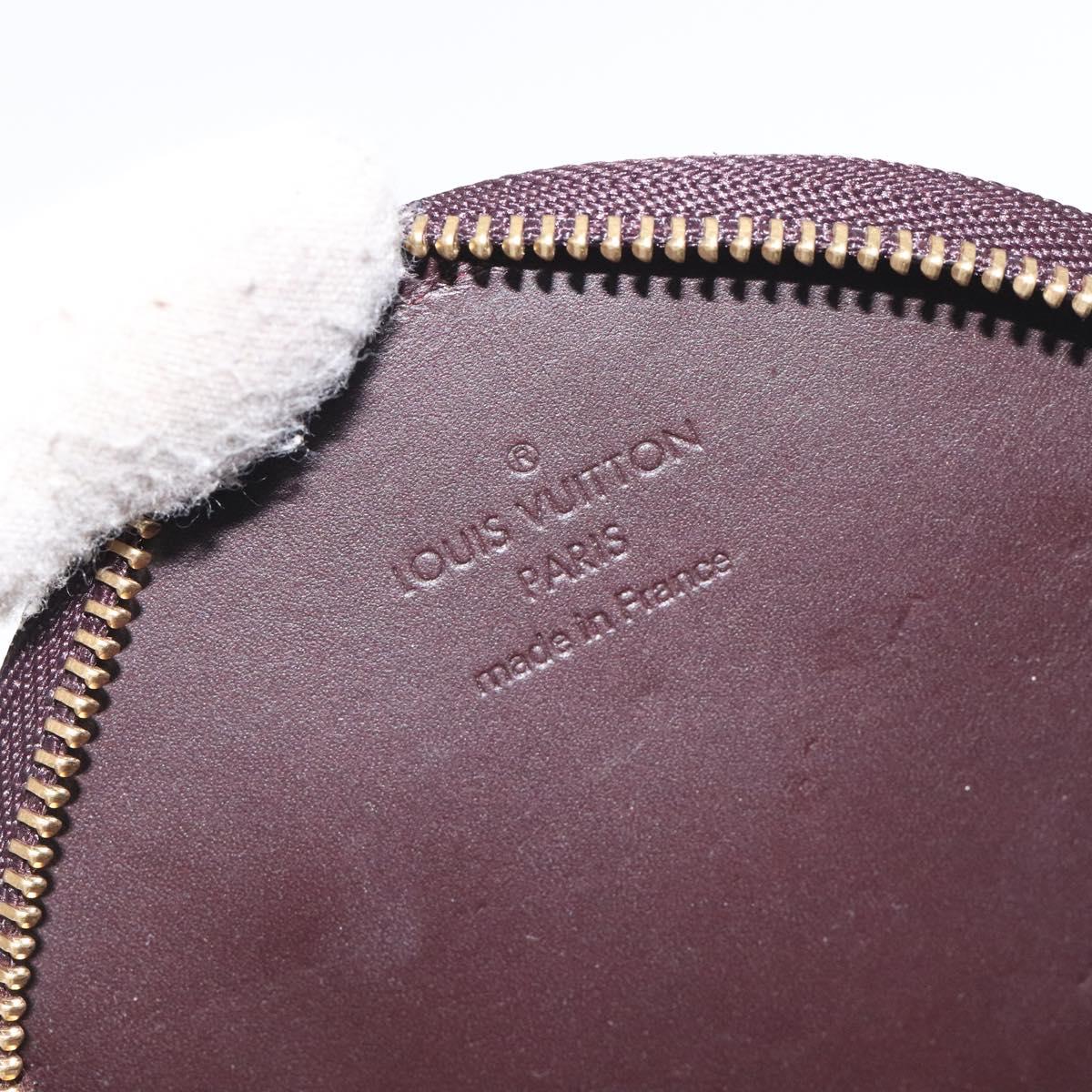 LOUIS VUITTON Vernis Porte Monnaie Ecruil Coin Purse Amarante M91386 Auth 130084