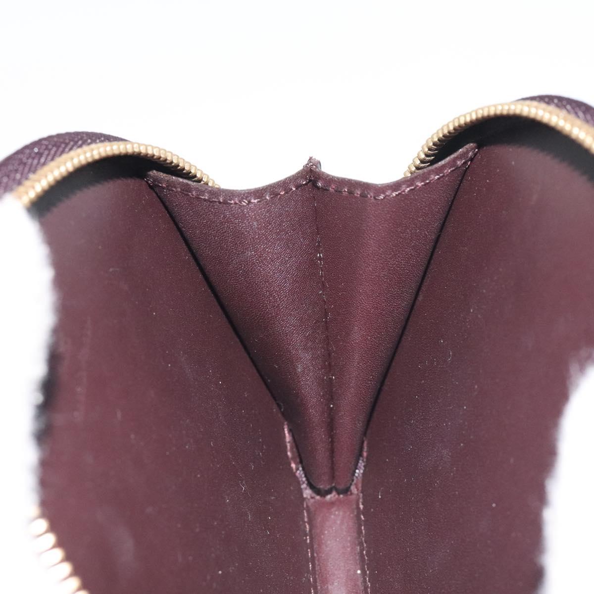 LOUIS VUITTON Vernis Porte Monnaie Ecruil Coin Purse Amarante M91386 Auth 130084