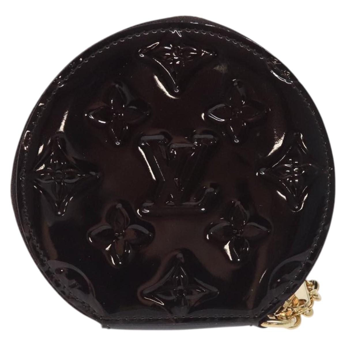 LOUIS VUITTON Vernis Porte Monnaie Ecruil Coin Purse Amarante M91386 Auth 130084