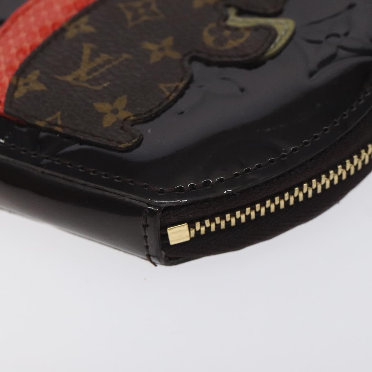 LOUIS VUITTON Vernis Porte Monnaie Ecruil Coin Purse Amarante M91386 Auth 130084