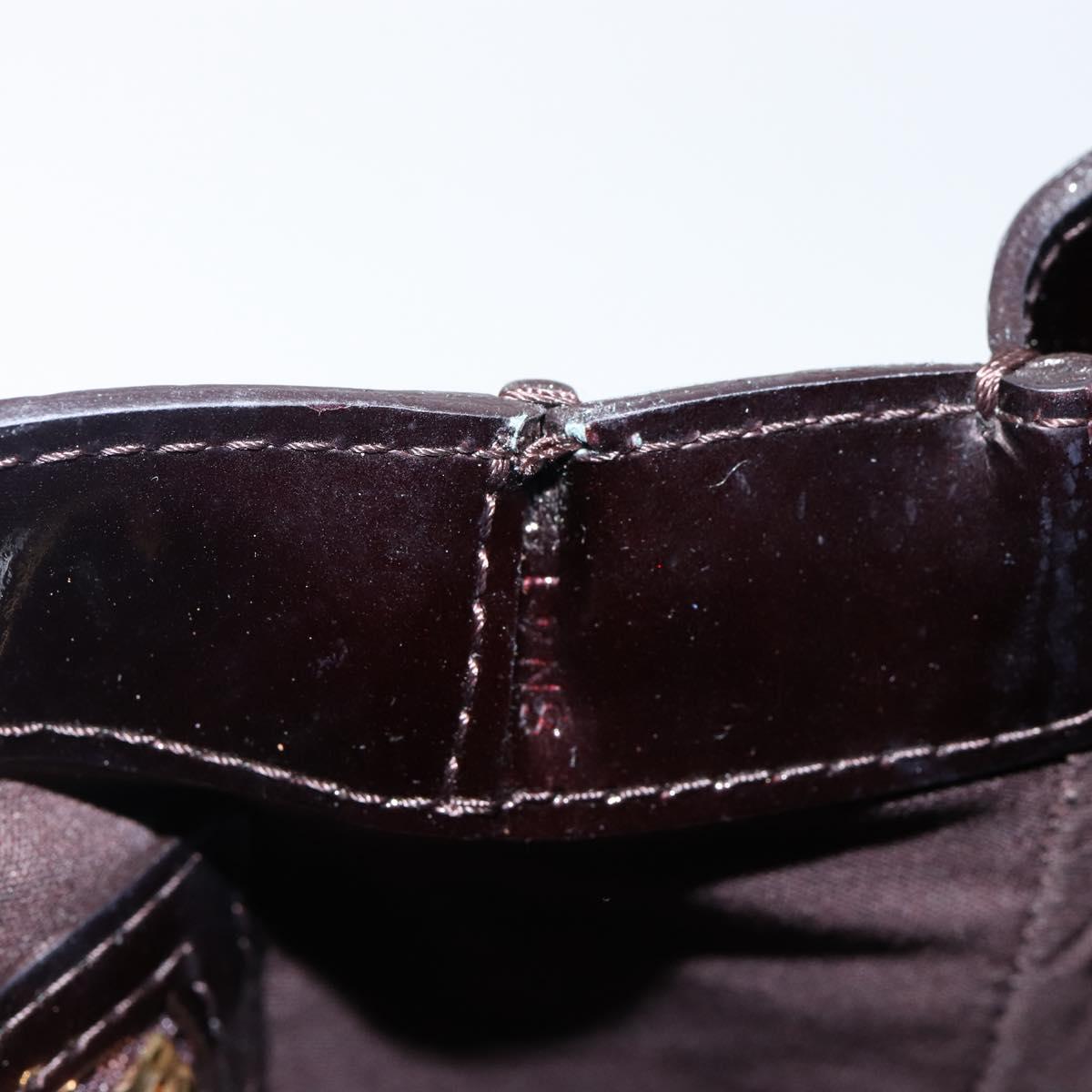 LOUIS VUITTON VernisRayure Wilshire PM Bag Pomme D'amour M91701 LV Auth 130089