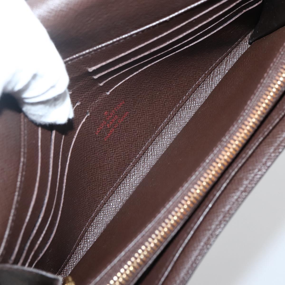 LOUIS VUITTON Damier Ebene Portefeuille Roseberry Long Wallet N63017 Auth 130095