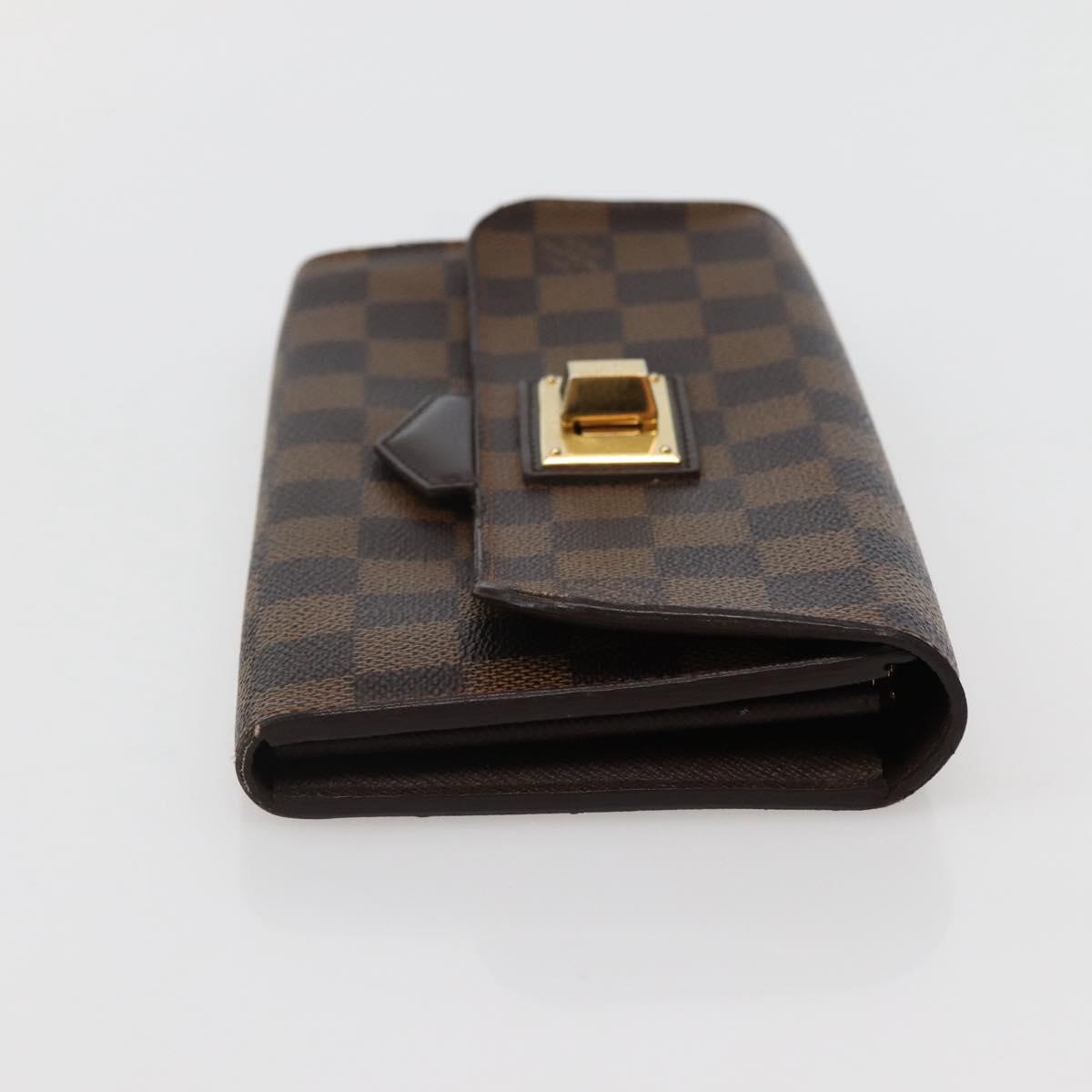 LOUIS VUITTON Damier Ebene Portefeuille Roseberry Long Wallet N63017 Auth 130095