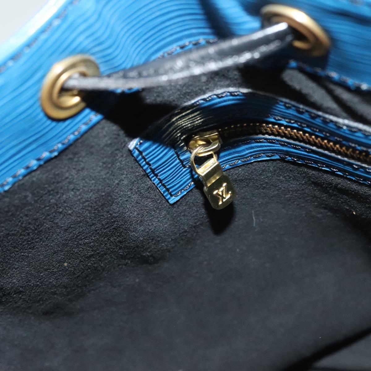 LOUIS VUITTON Epi Petit Noe Shoulder Bag Bicolor Black Blue M44152 Auth 130129