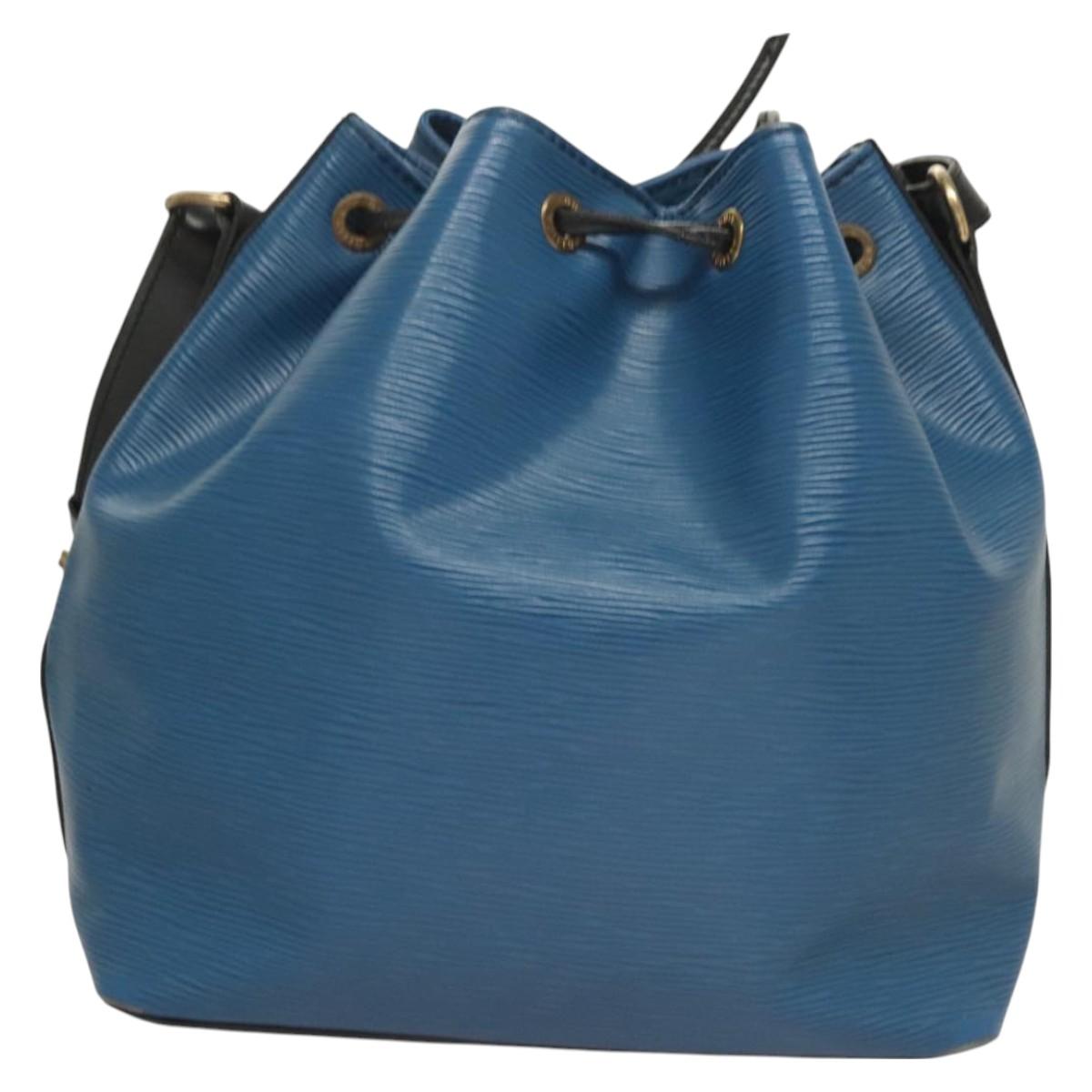 LOUIS VUITTON Epi Petit Noe Shoulder Bag Bicolor Black Blue M44152 Auth 130129