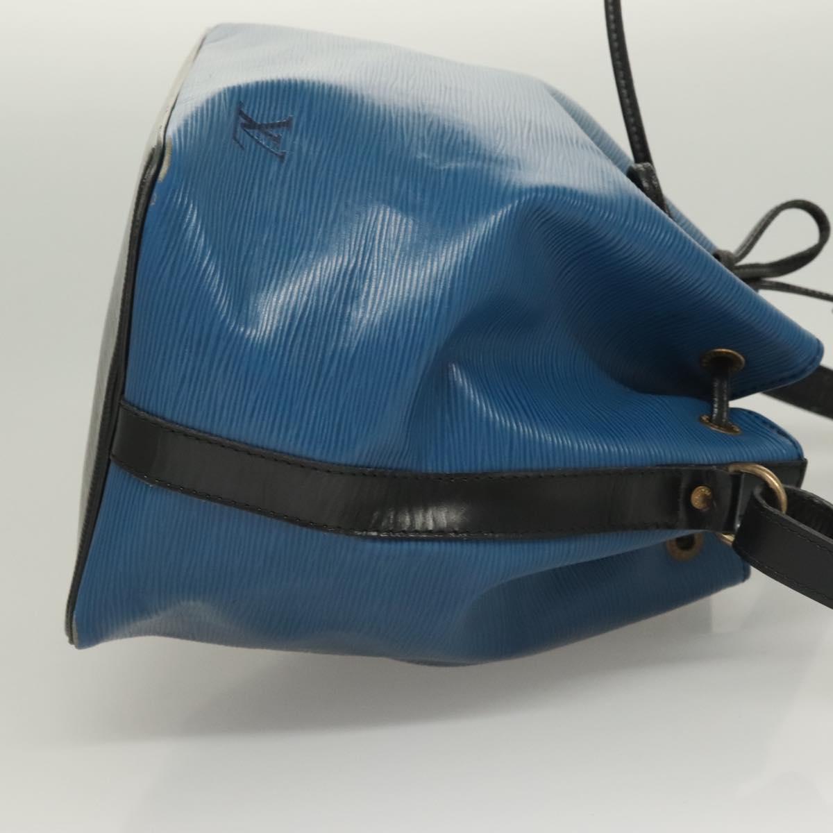 LOUIS VUITTON Epi Petit Noe Shoulder Bag Bicolor Black Blue M44152 Auth 130129