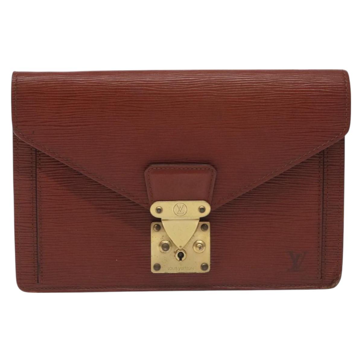LOUIS VUITTON Epi Serie Dragonne Hand Bag Brown M52618 LV Auth 130130