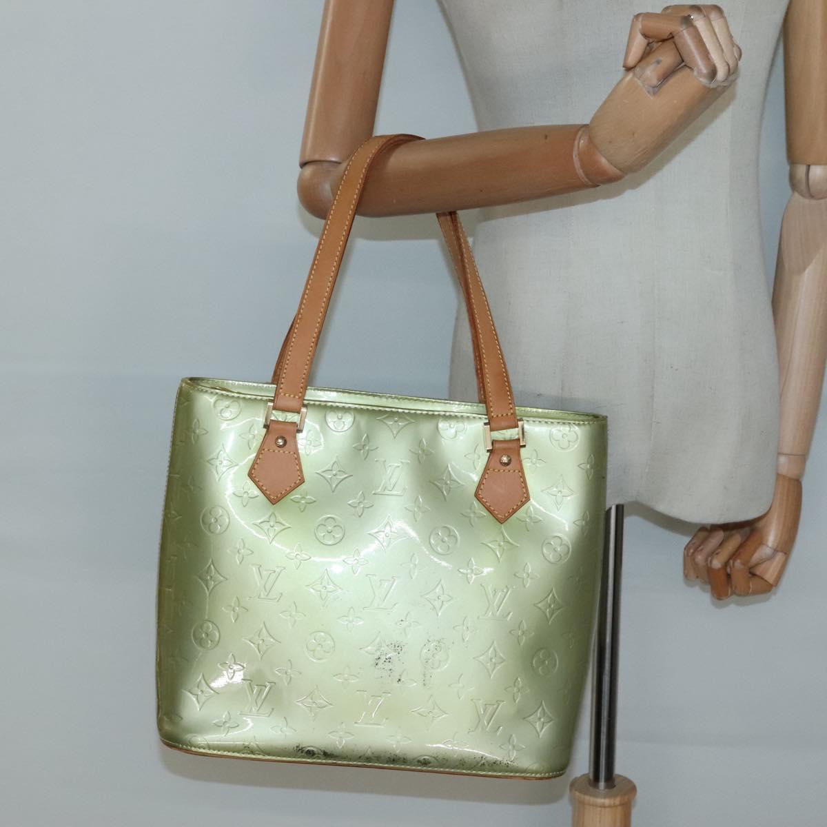 LOUIS VUITTON Monogram Vernis Houston Hand Bag Gris M91053 LV Auth 130132