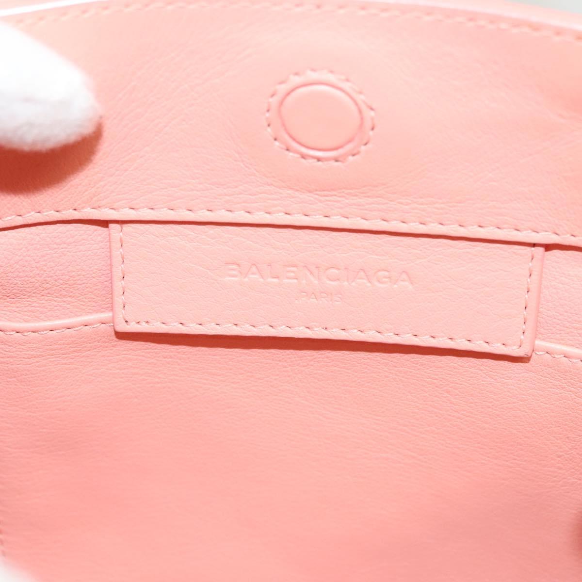 BALENCIAGA The Paper A6 Hand Bag Leather 2way Pink Silver 370926 Auth 130150