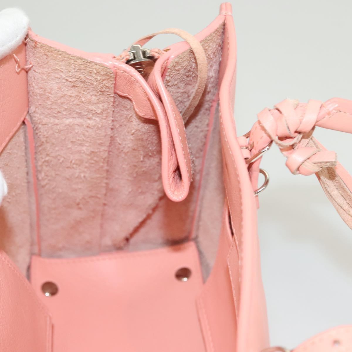 BALENCIAGA The Paper A6 Hand Bag Leather 2way Pink Silver 370926 Auth 130150