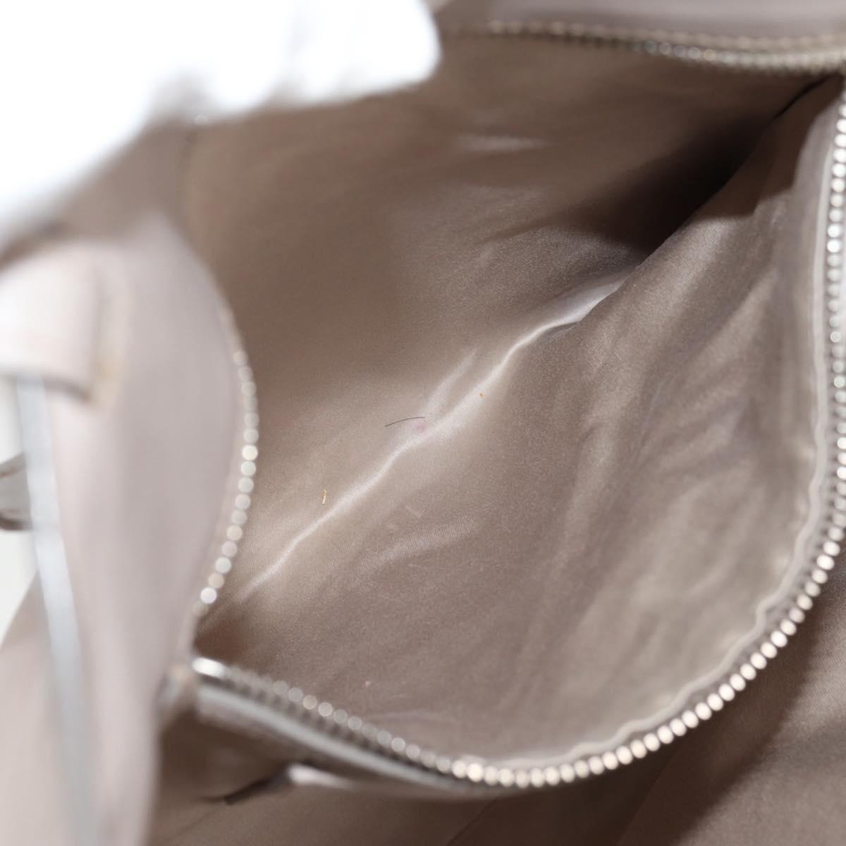 Miu Miu Tote Bag Leather Silver Light gray Auth 130156V