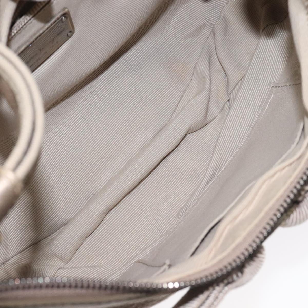 Salvatore Ferragamo Vala Shoulder Bag Leather Gold Auth 130160