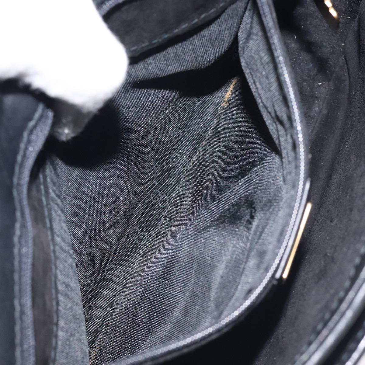 GUCCI Shoulder Bag Leather Black Gold 001 056 1299 Auth 130162