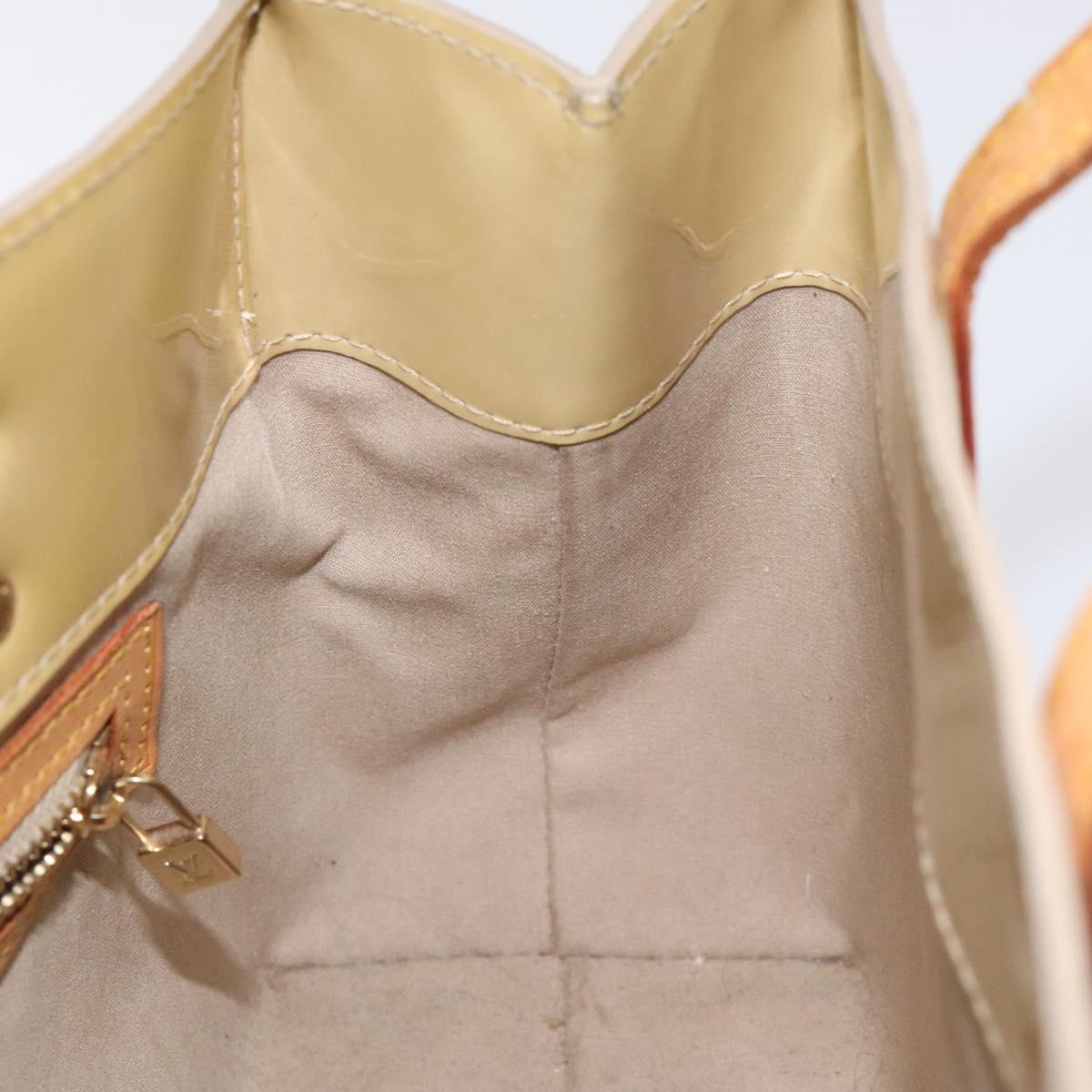 LOUIS VUITTON Monogram Vernis Reade PM Hand Bag Beige M91334 LV Auth 130169