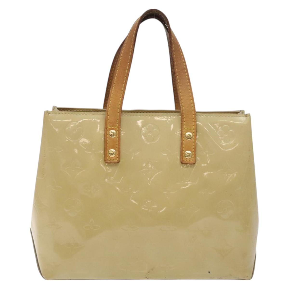 LOUIS VUITTON Monogram Vernis Reade PM Hand Bag Beige M91334 LV Auth 130169