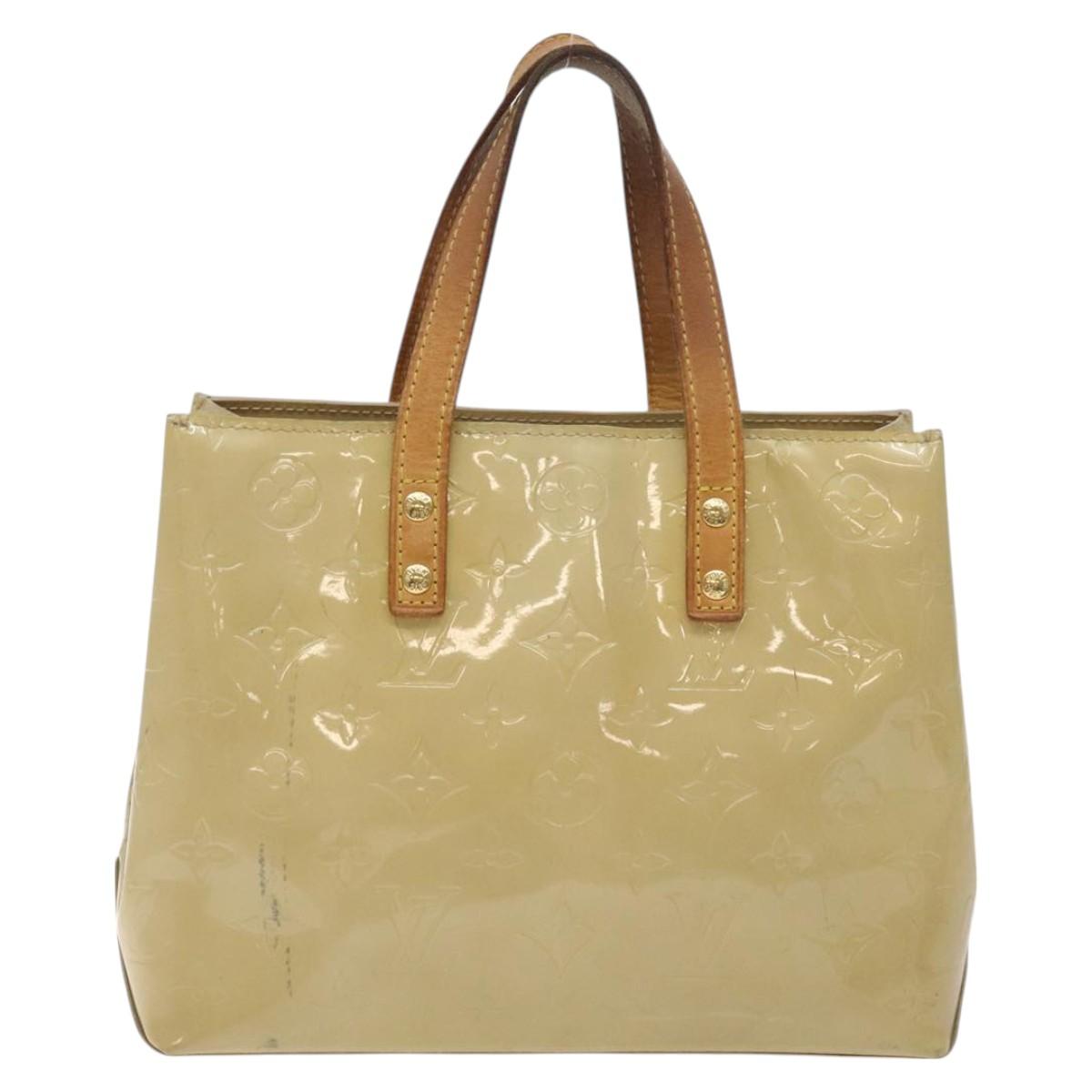 LOUIS VUITTON Monogram Vernis Reade PM Hand Bag Beige M91334 LV Auth 130169