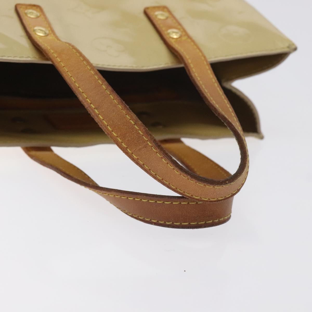 LOUIS VUITTON Monogram Vernis Reade PM Hand Bag Beige M91334 LV Auth 130169