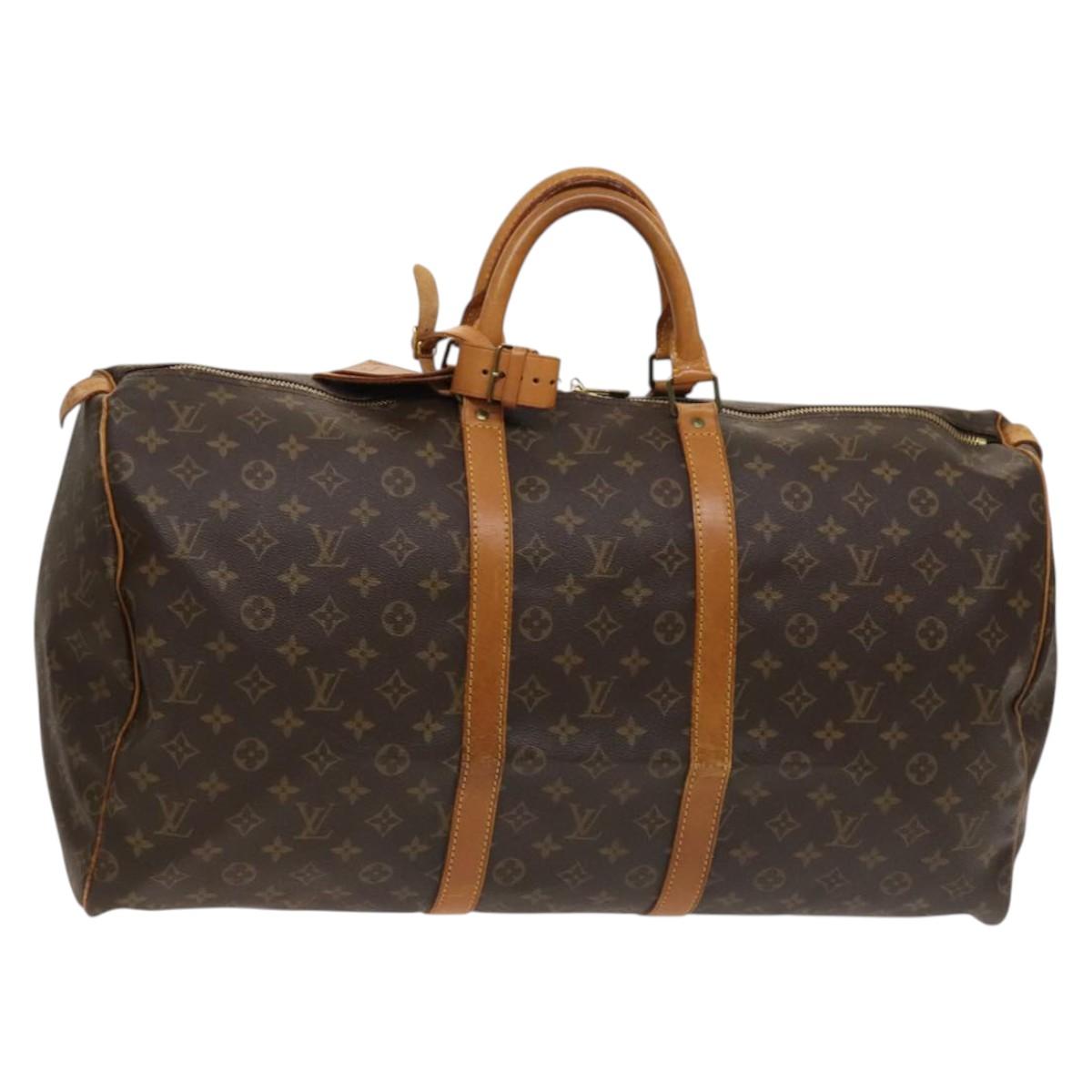 LOUIS VUITTON Monogram Keepall 55 Boston Bag M41424 LV Auth 130172