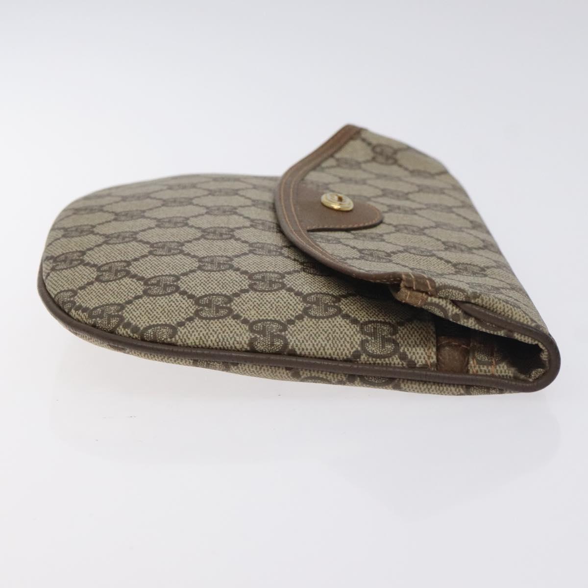 GUCCI GG Plus Supreme Clutch Bag PVC Beige 89 02 503 Auth 130174