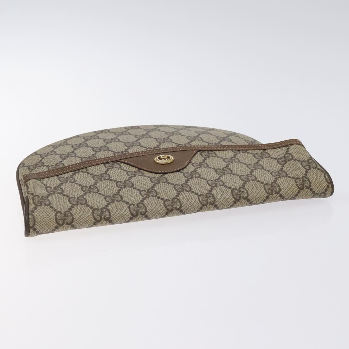 GUCCI GG Plus Supreme Clutch Bag PVC Beige 89 02 503 Auth 130174
