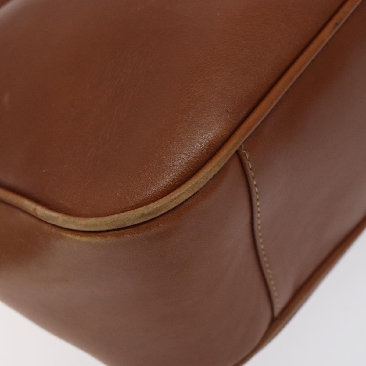 GUCCI Bamboo Shoulder Bag Leather Brown Gold 001 1448 1638 Auth 130180