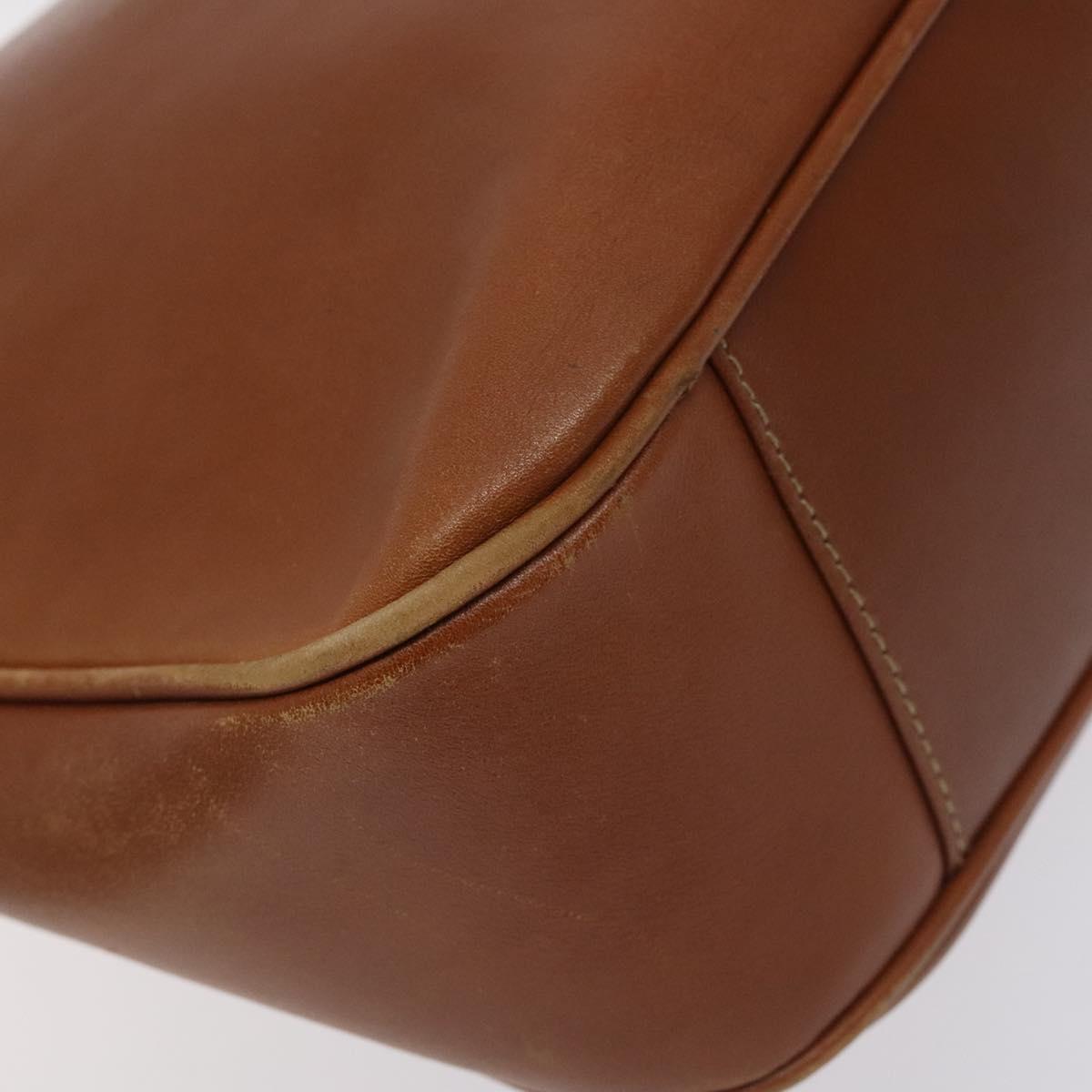 GUCCI Bamboo Shoulder Bag Leather Brown Gold 001 1448 1638 Auth 130180