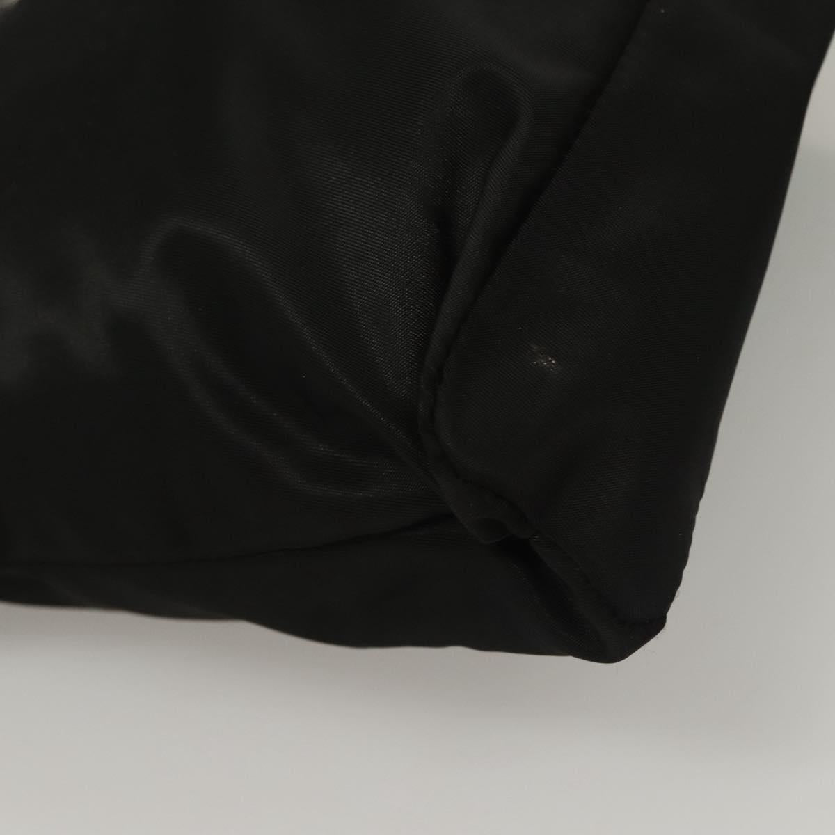 PRADA Shoulder Bag Nylon Black Silver Auth 130183