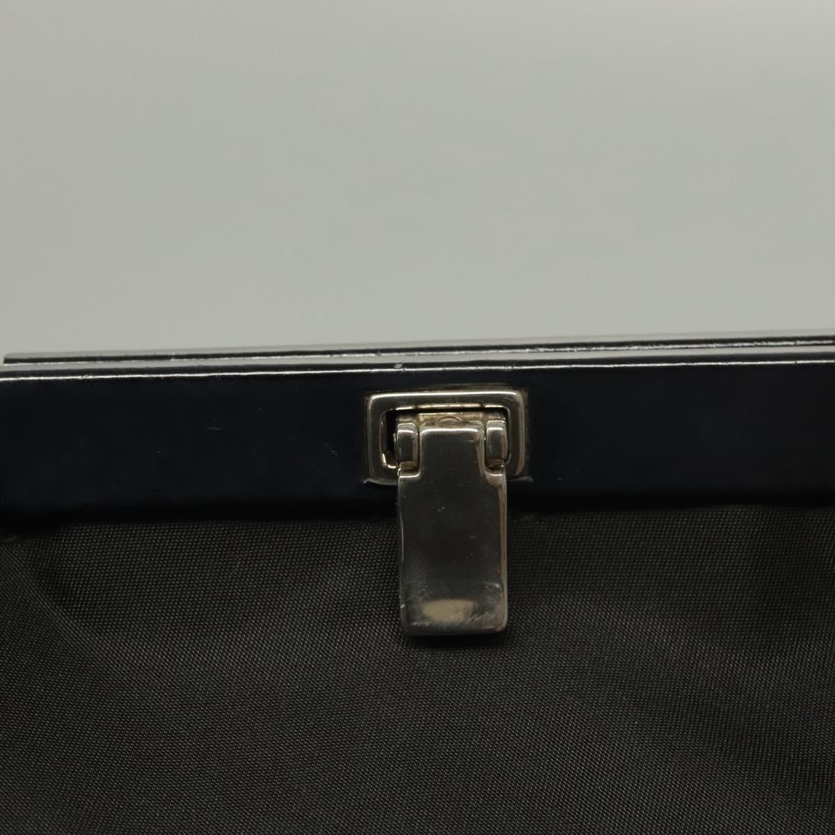 PRADA Shoulder Bag Nylon Black Silver Auth 130183