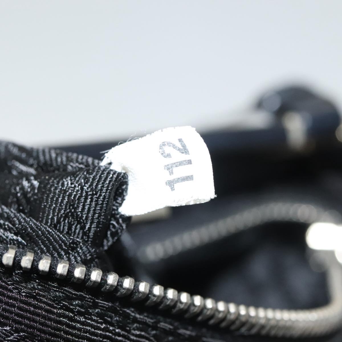 PRADA Shoulder Bag Nylon Black Silver Auth 130183