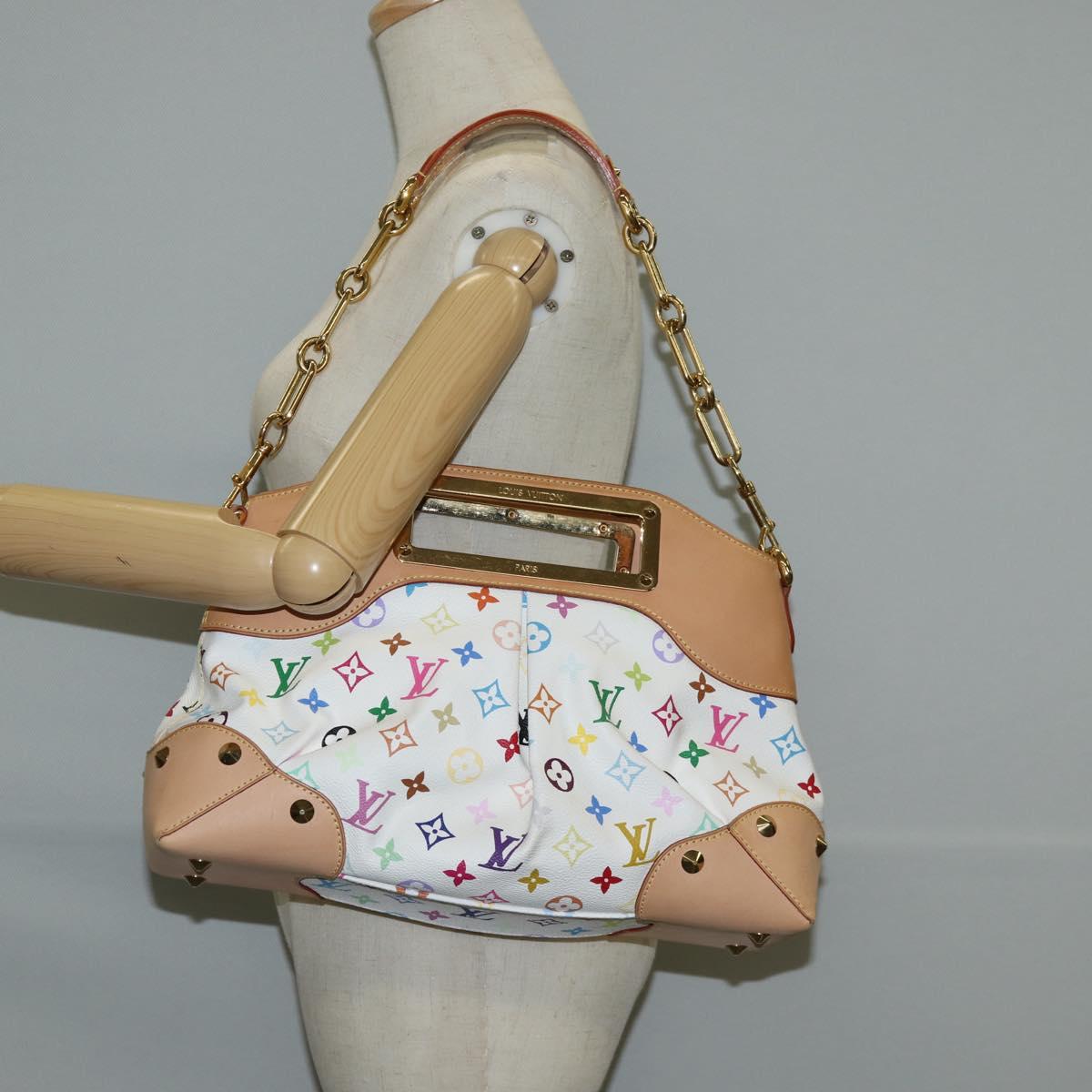 LOUIS VUITTON Multicolor Judy MM Hand Bag 2Way White M40255 Auth 130193V