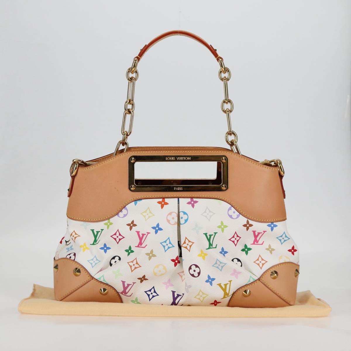 LOUIS VUITTON Multicolor Judy MM Hand Bag 2Way White M40255 Auth 130193V