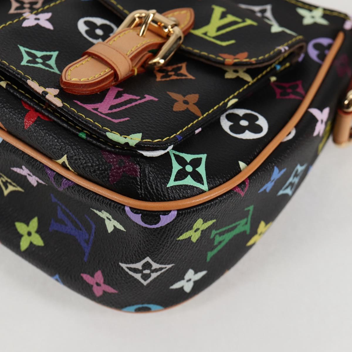 LOUIS VUITTON Monogram Multicolor Lodge PM Hand Bag Black M40054 LV Auth 130195V